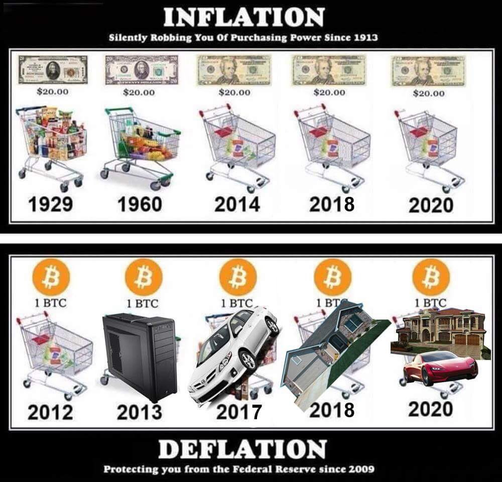 Bitcoin-shopping-cart-inflation-deflation-protecting-federal-reserve
